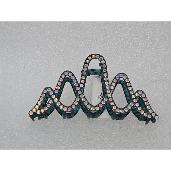 Rhinestone Wave Design Hair Claw Clip - Picture 2 of 3